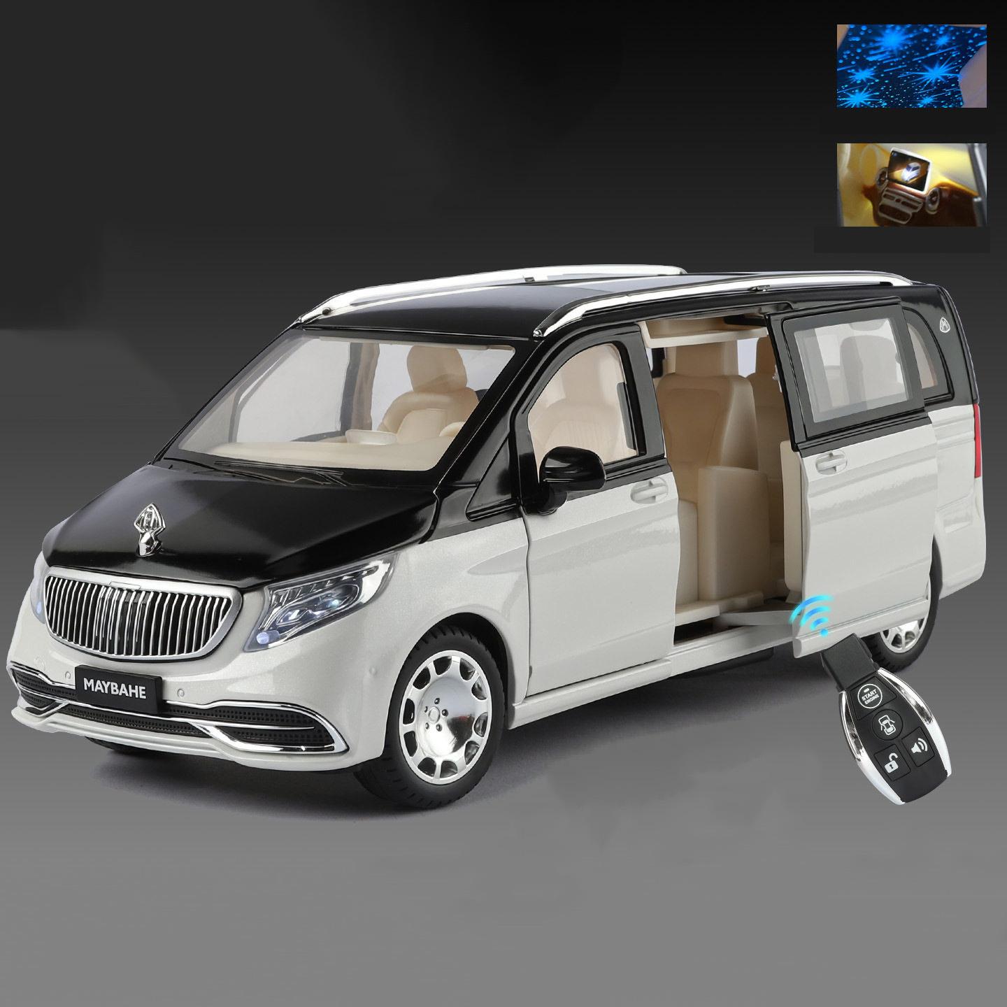 

Key Control 1:24 Maybachs VITO VS680 MPV Alloy Luxy Car Model Diecasts Metal Vehicles Car Model Simulation Sound Light Kids Gift белый