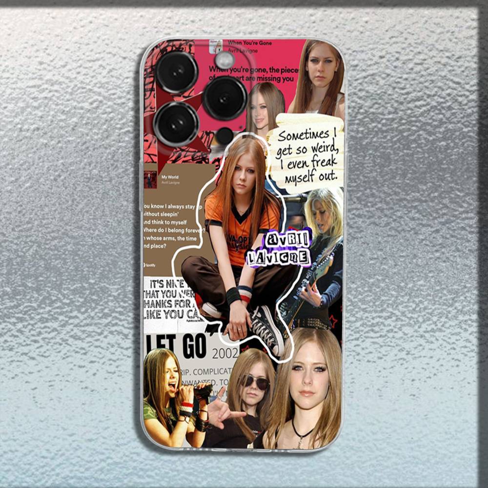 Singer Avril L-Lavigne Phone Case For iPhone 16,15,14,13,12,11 Plus,Pro,Max,XR,XS,Plus,E,Mini Transparent Soft Cover