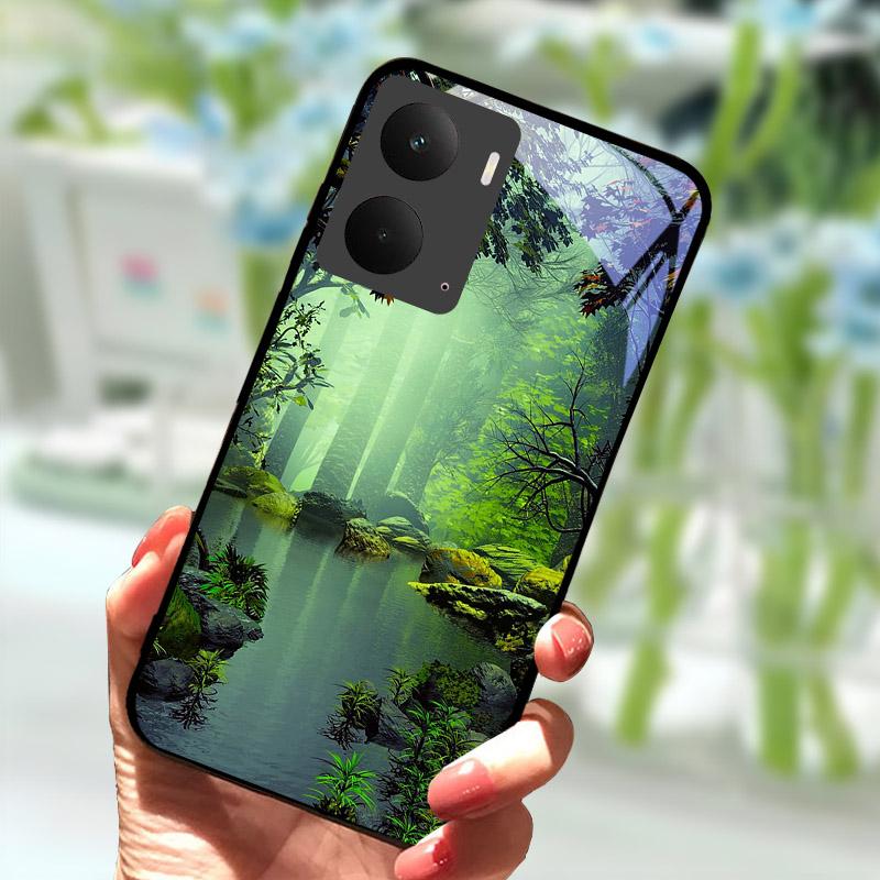 Para Realme P3 5G Capa Traseira de Vidro Temperado Para Realme P3 5G Capa Traseira à Prova de Choque RealmeP3 P 3 Concha Protetora de PC Rígido