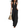 Women Halter Neck Sleeveless Wide Leg Jumpsuit Solid Color Casual Loose Fit Playsuit