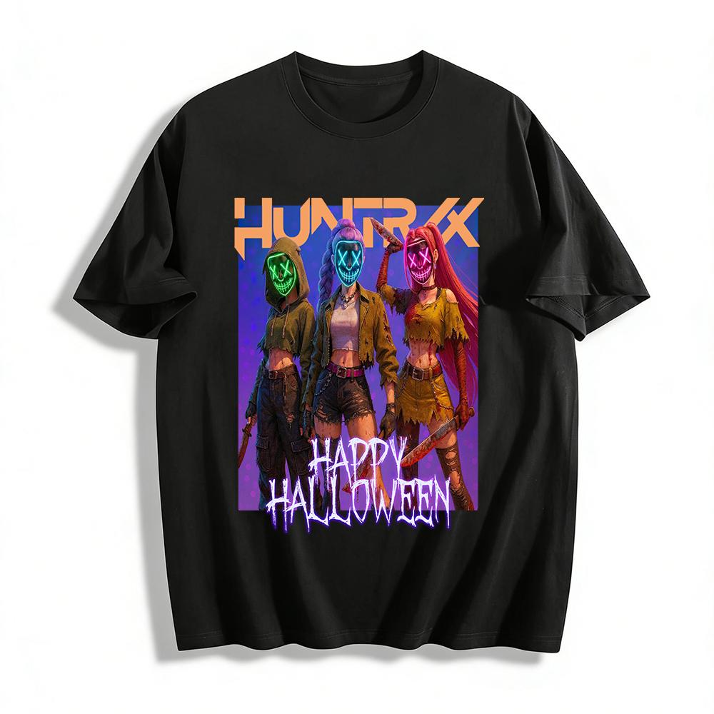 

Halloween Huntress Masked Girls Graphic Tee Scary Spooky Horror Themed Party Top Pure cotton T-shirt XXS