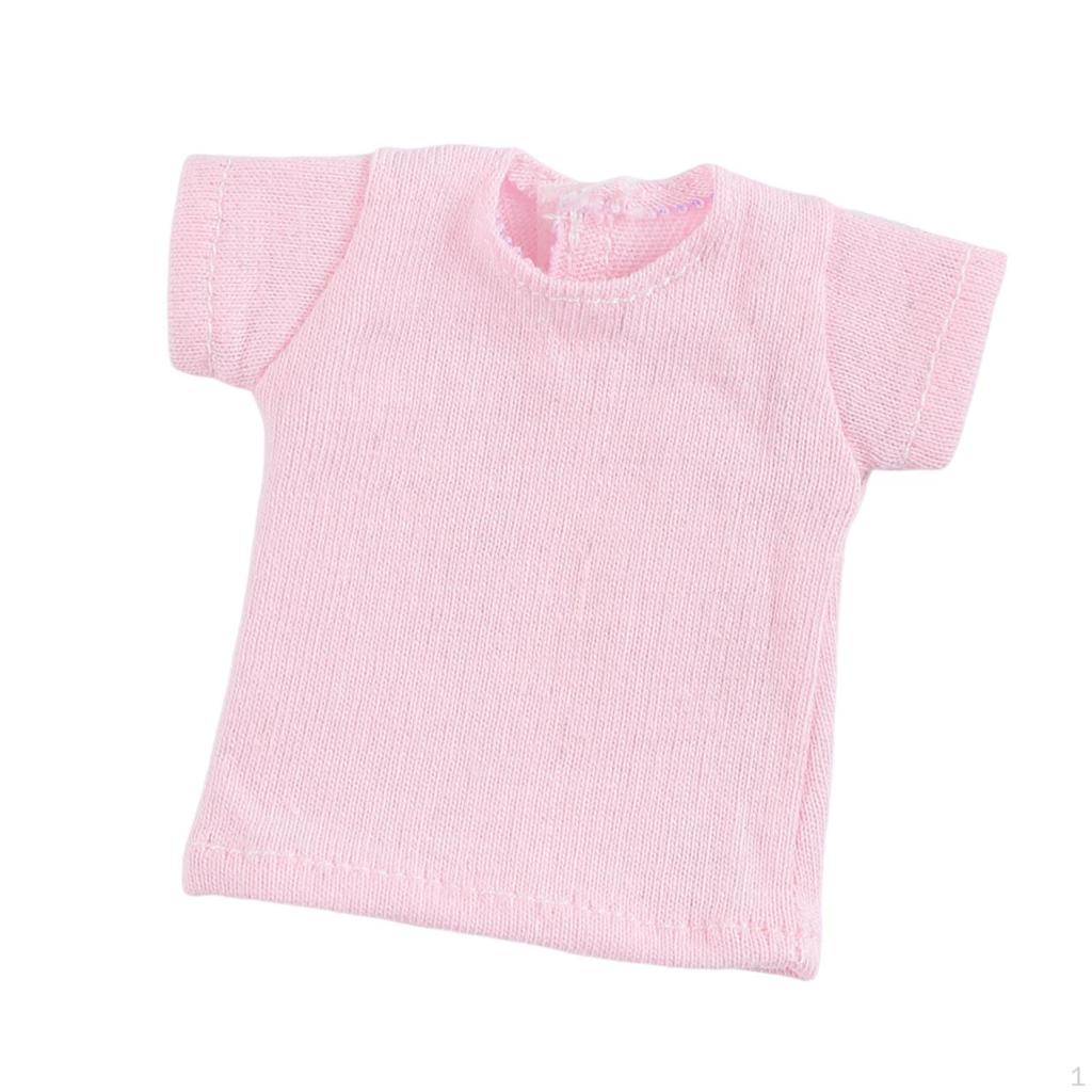 1/6 Female Action Figure Short T Shirt Crew Neck Miniature Clothing Accessories Premium Dress Trendy