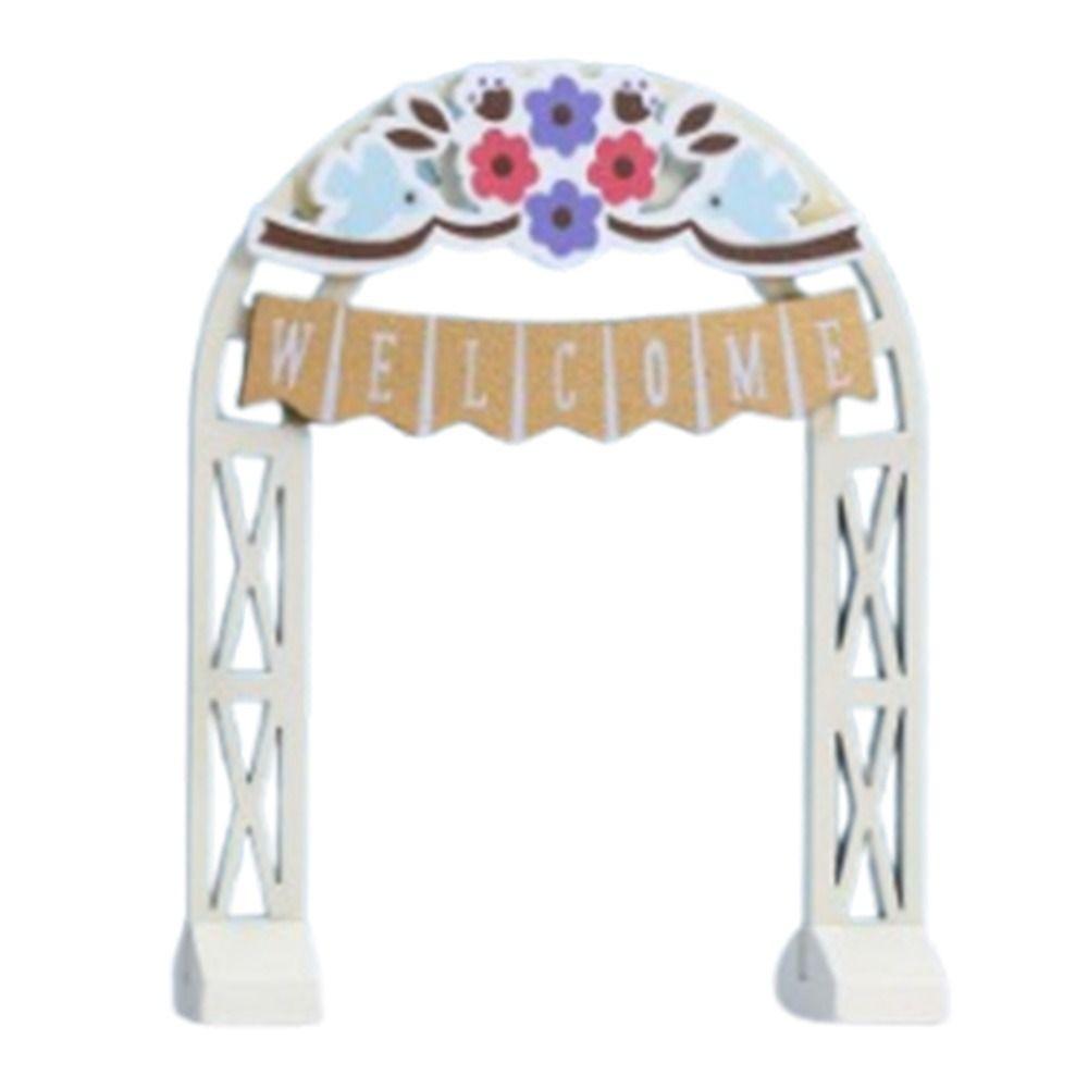 Zakka Ornamento Cerimonia Nuziale Fai da te Mini Statuetta Gatto Mini Arco Nuziale Giocattolo Decorazione Torta