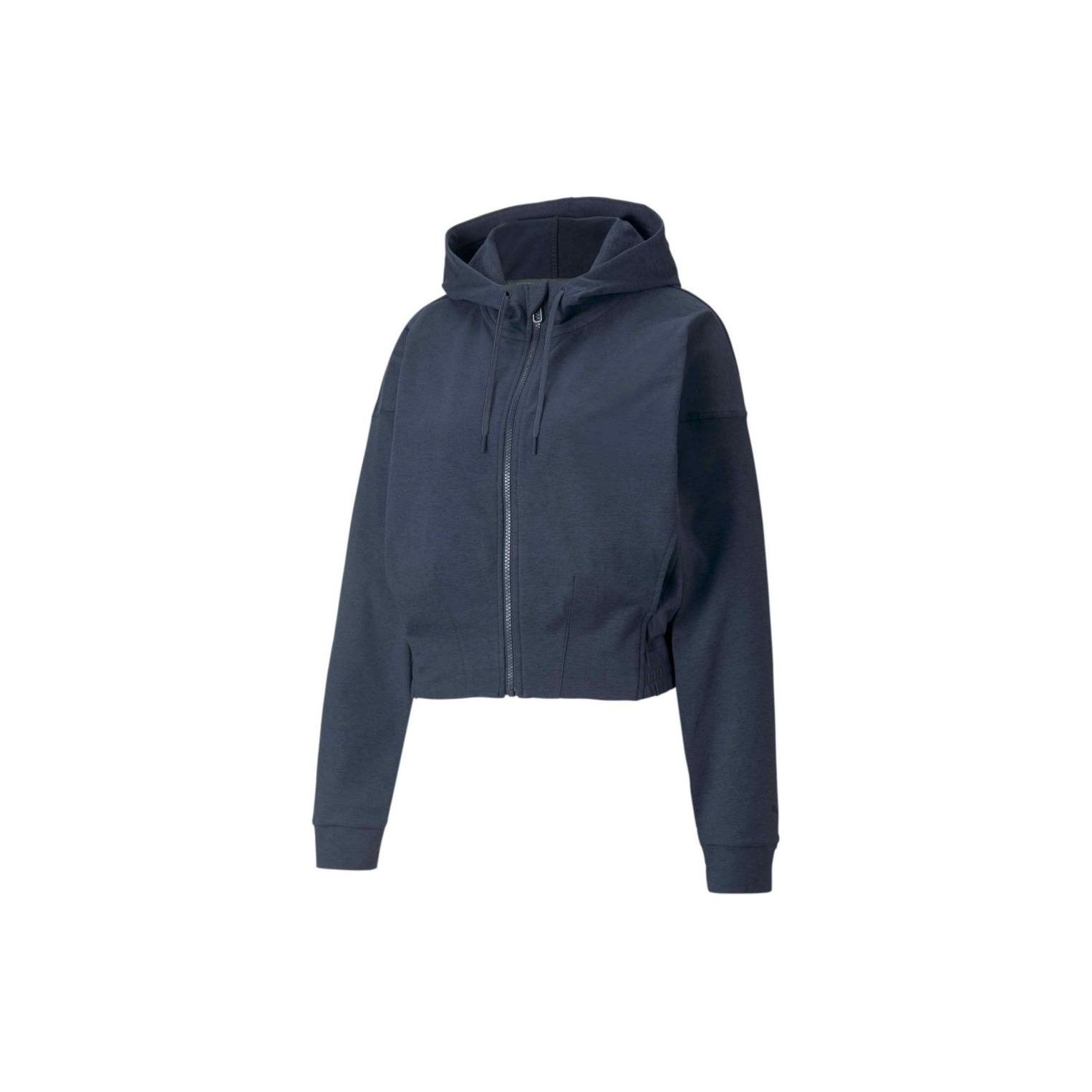 

PUMA Однотонный кардиган с капюшоном Повседневная толстовка Женская толстовка Синий 521055-66 S