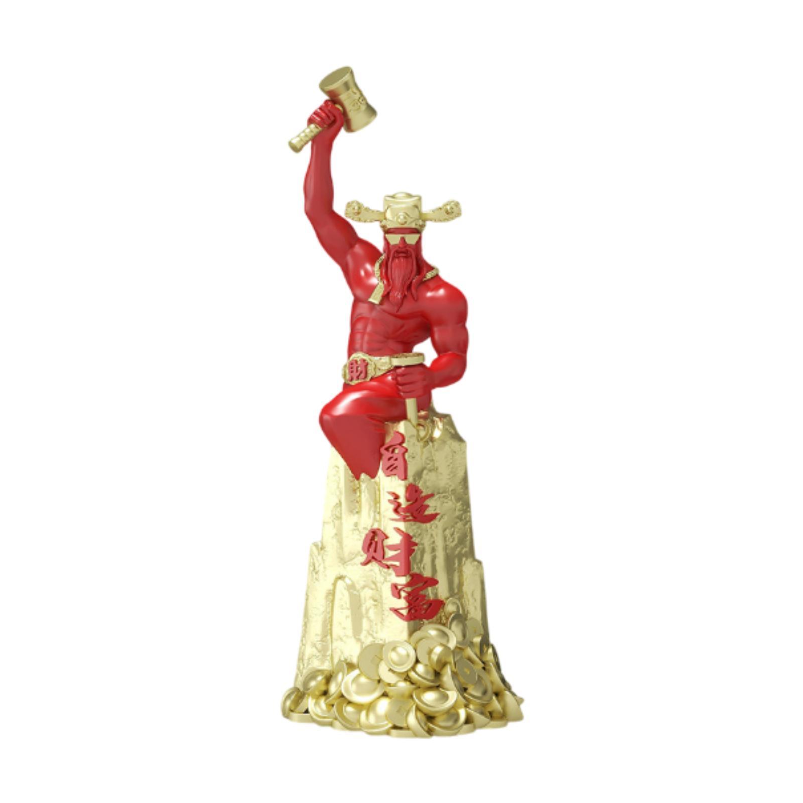 God of Wealth Statue Modern Prosperity Sculpture for Office Bedroom Cabinet