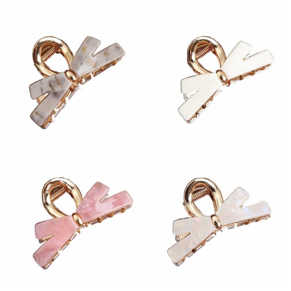 Geometry Bow Hair Claw Colorful Hair Grab Clip Retro Acetate Shark Clip Travel