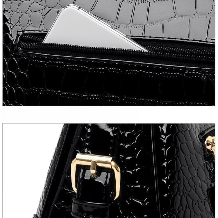 Crocodile Glossy Underarm Bag Women's Multi-Back Shoulder Bag