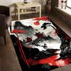 [800G/M2 Crystal Velvet] 1pc Red Moon Japan Pattern Rugs, 3D Printed Decorative Rugs, Soft And Comfortable Rugs for Living Room