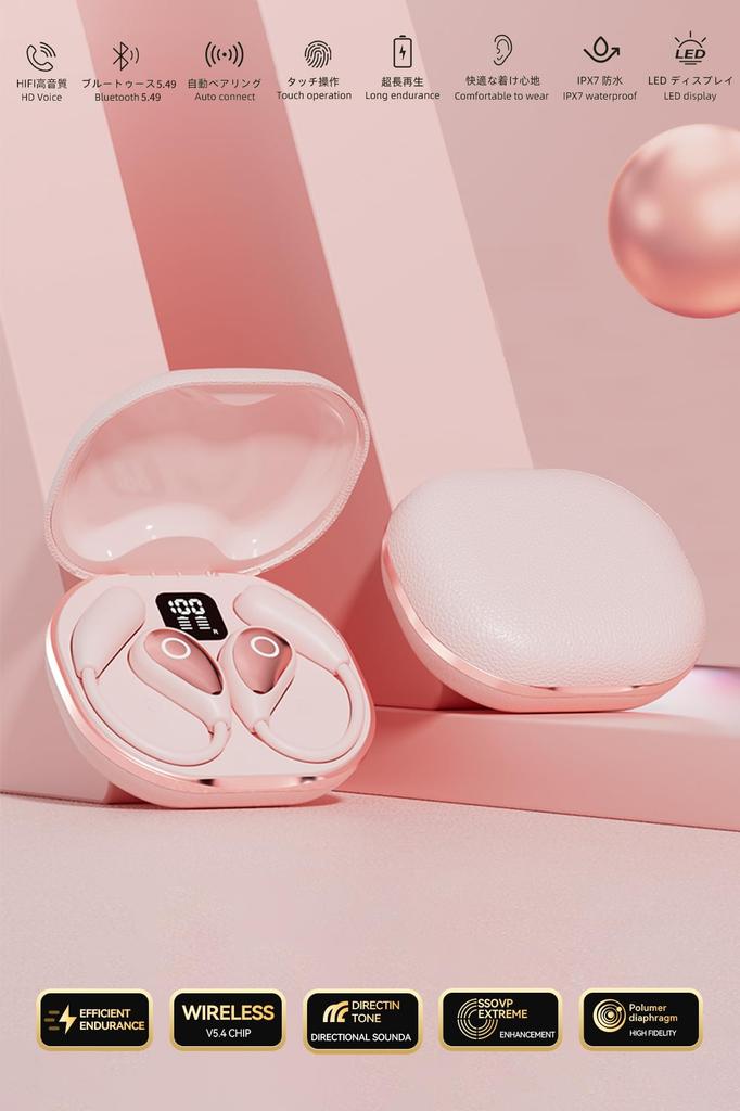 Ethernotes Wireless Earbuds for Sound Bluetooth Instant Touch Up To 100 Hours of Fast LED Battery Level Comfortable Japanese Voice Waterproof [New