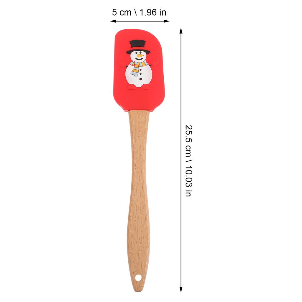 1pcs Christmas Spatula Silicone Wood Handle Gingerbread Pattern Baking Tool Kitchen Gadget For Cake Cream Butter Spreader