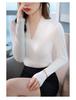 Women's Black V-neck Faux Cashmere Base Layer Top - Elegant, Slimming Autumn Outerwear for Small Suits
