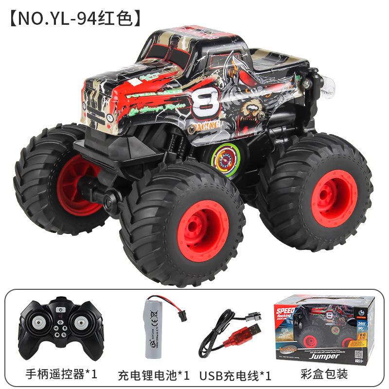 Camion Pickup Stunt cu Lumini cu Telecomandă 2.4G Rotație 360 Grade Mașină cu Telecomandă cu Inducție prin Ceas Jucărie pentru Băieți