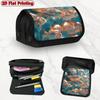 1pc Fish-Themed Flip Pencil Case Suitable for Schools, Offices & Travel - Double Layer Multi-Compartment Zipper Storage Cover with Fish Design, for Pe