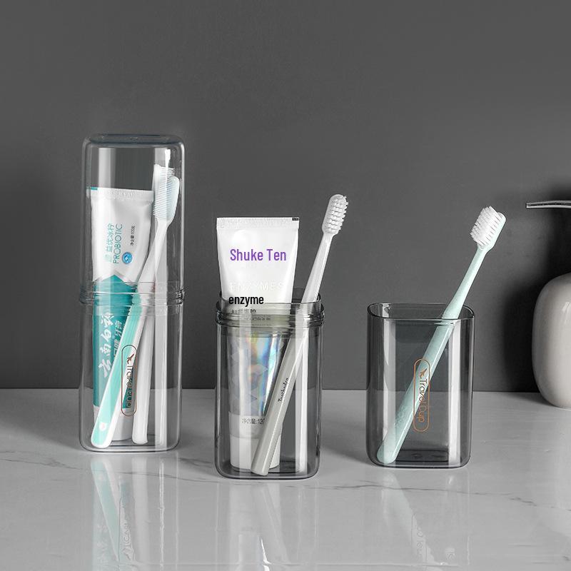 Tragbares Reise-Zahnbürsten- und Mundspülbecher-Set mit Aufbewahrung für elektrische Zahnbürste