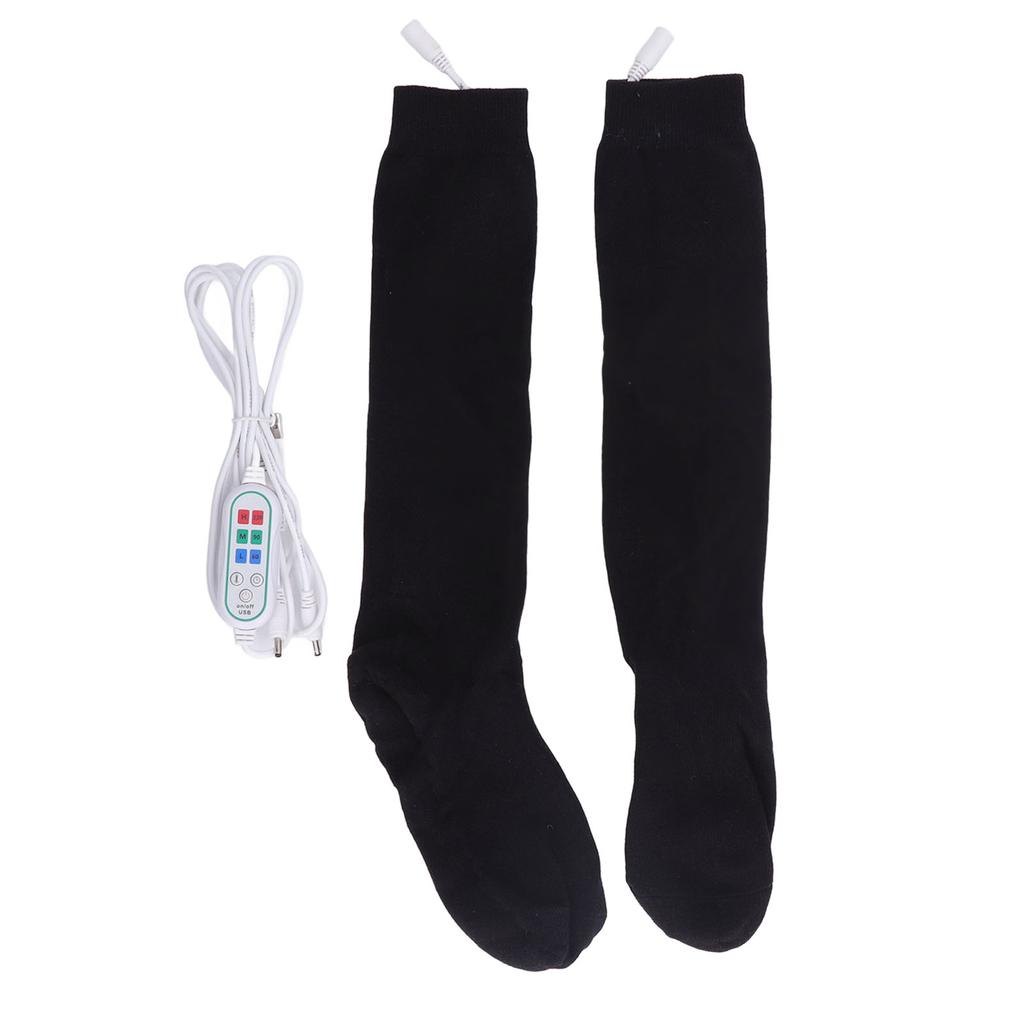 1Set Winter Cotton Heated Socks Rechargeable Electric Heated Socks for Men Women Outdoors Skating Skiing Hunting Fishing