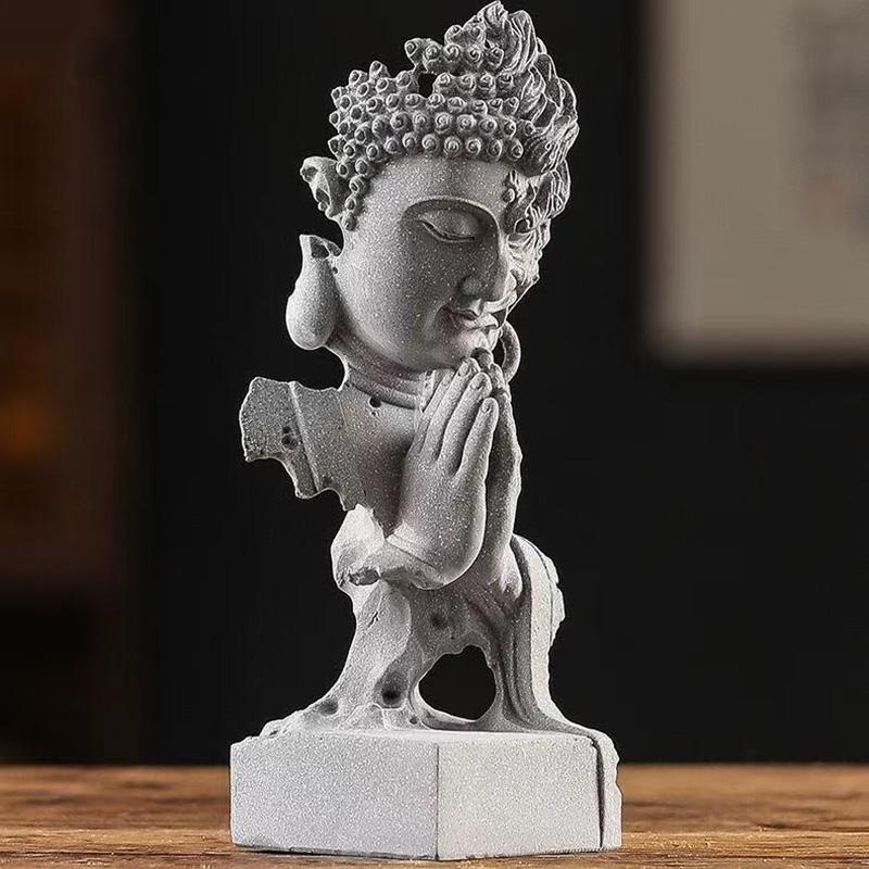 Sandstone Evil And Buddha Abstract Figure Statue Monkey King SculptureHome Living Room, Office Garden, Fish Tank Art Deco Statue