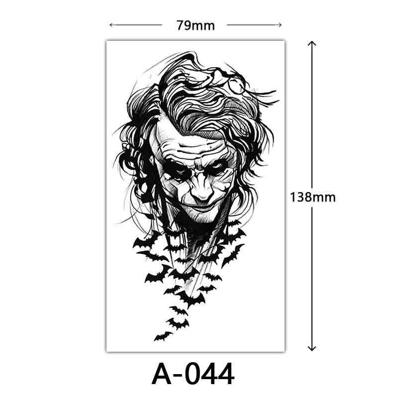 Halloween Tattoo Sticker, Skull Reaper Sickle, Black Bat Tombstone Pumpkin Tattoo