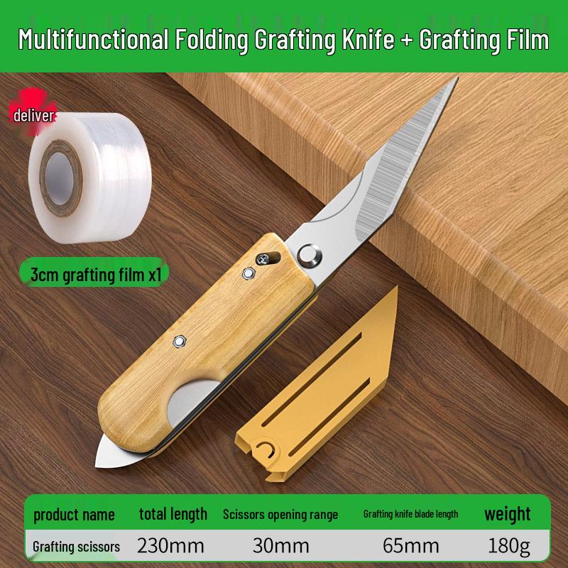 Baolian Multifunctional Grafting Knife for Tree Cuttings and Seedlings with Budding Scissors