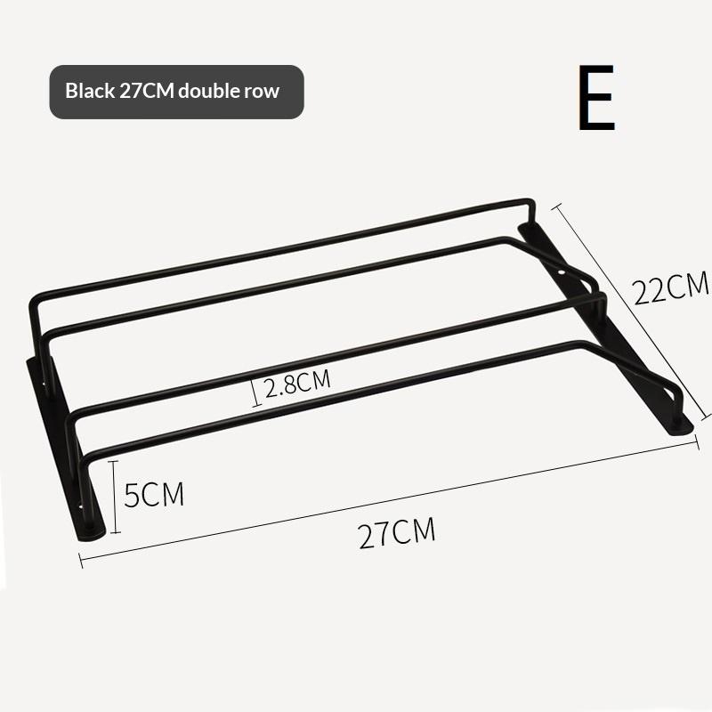 Carbon Steel Goblet Cup Hanger Easy Install Hanging Wine Glass Rack 27cm 34cm for Home Bar Kitchen Organization