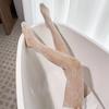 White and Black Hollowed Out Lace Mesh Pantyhose Floral Rattan Bottomed Stockings