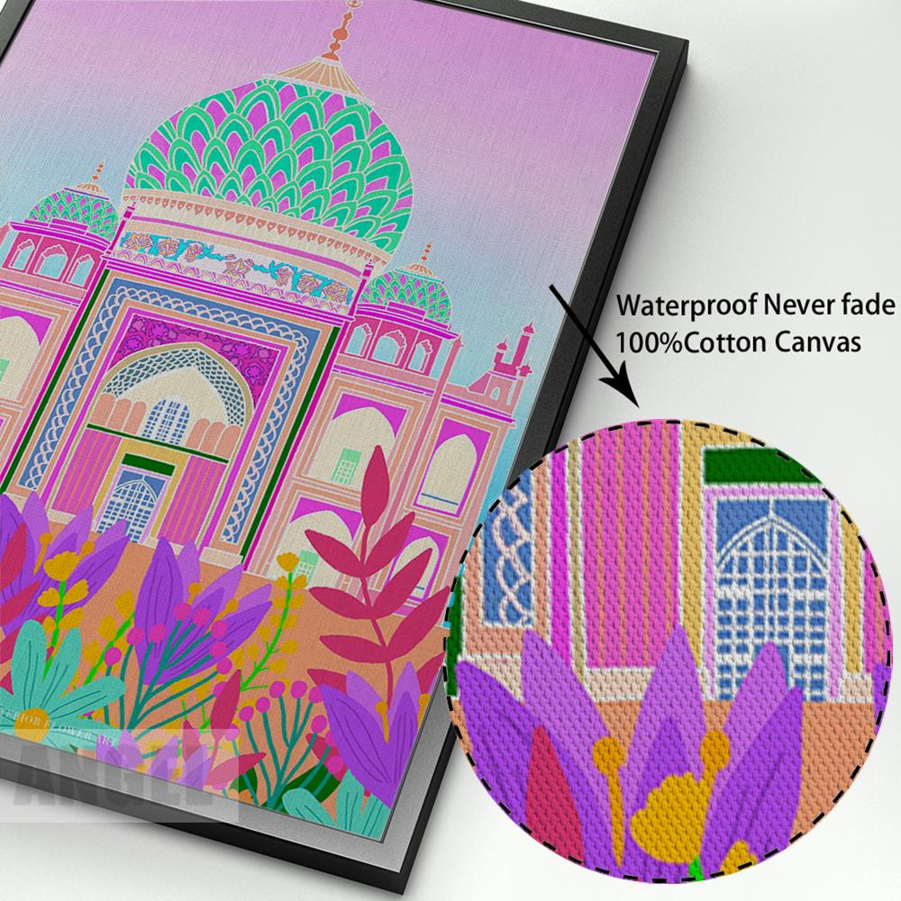 Florale mehrfarbige abstrakte Gartenpflanzen Wandkunst Leinwand Malerei Bild Poster und Drucke Galerie Gang Einzigartige Wohnkultur