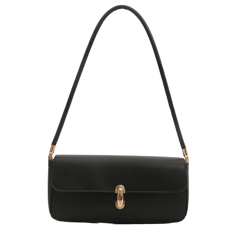 Элегантная городская шикарная женская сумка из ПУ-кожи 2024 года со стильным замком-застежкой чёрный