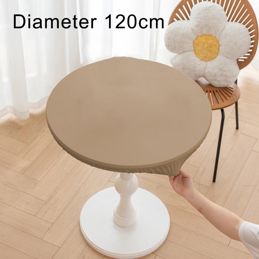 Heat Resistant Waterproof Round Table Cover 120cm Diameter Made from PU Leather for Wedding Banquets and Home Table Protection