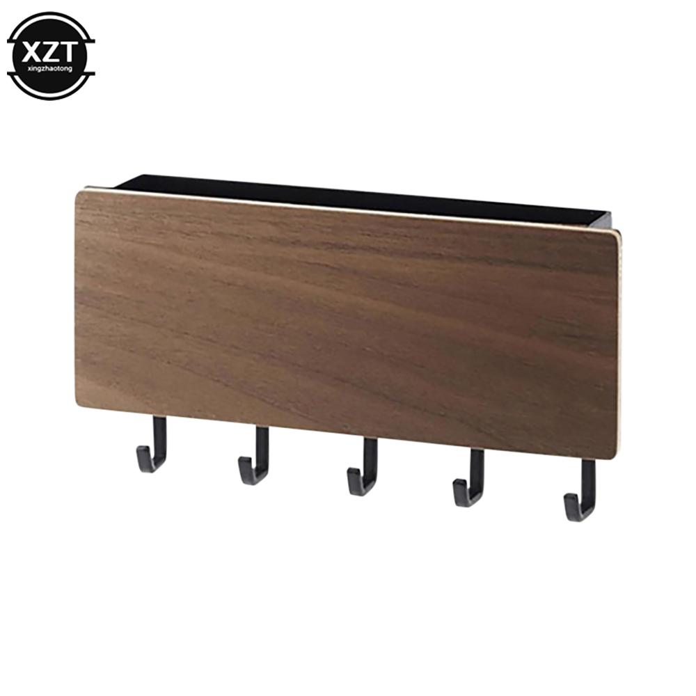 Key Hanger Wooden Vintage Wall Hook Space Saving Easy Install Household Hallway Bedroom Door Back Storage Rack Decorative Room