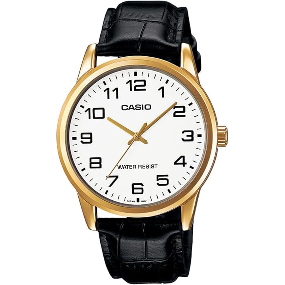 Casio MTP-V001GL-7BUDF Men s Analog Wristwatch with Leather Band and Water Resistance