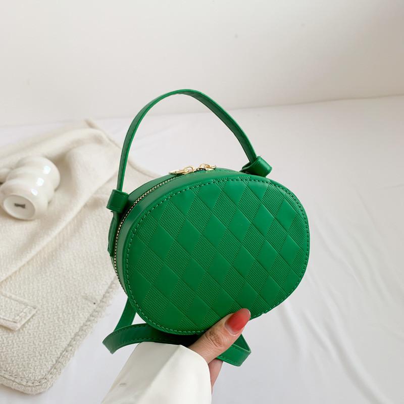 Modische gesteppte PU-Leder runde Umhängetasche für Damen 2023 in mehreren Farben