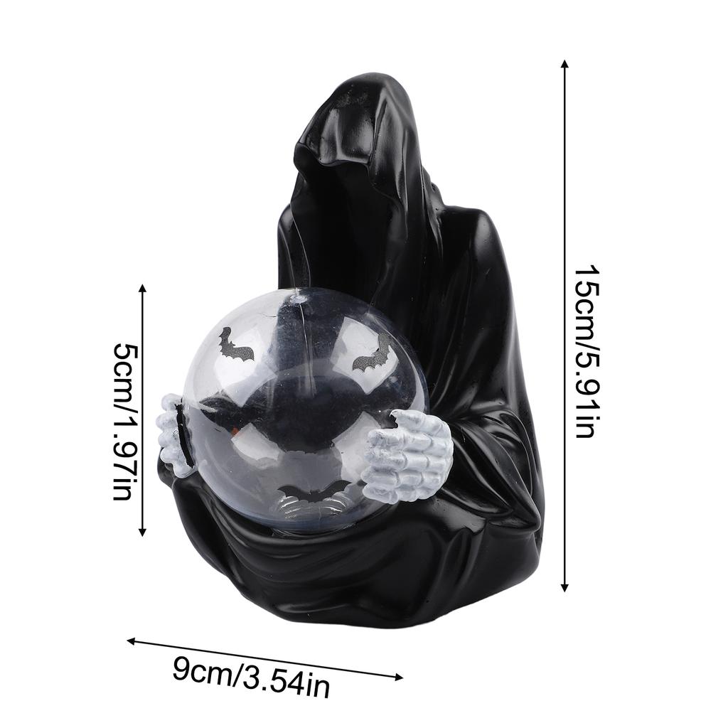 Desktop Decor Floating Glowing Ball Halloween Theme Eerie Light Decoration Enchanting Display Shadowy Design Versatile Use
