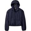 Drawstring Hooded Zip Closure Kangaroo Pocket Hollow Decoration Jacket Women Jackets 1175126A-NAVY