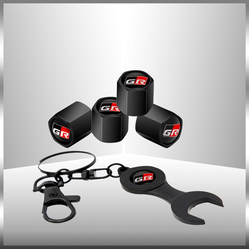 Car Decor GR Logo Car Wheel Tire Air Valve Caps Covers Car Styling For Toyota C-HR Rav4 Corolla RZ RC RS Prius Accessories ds66