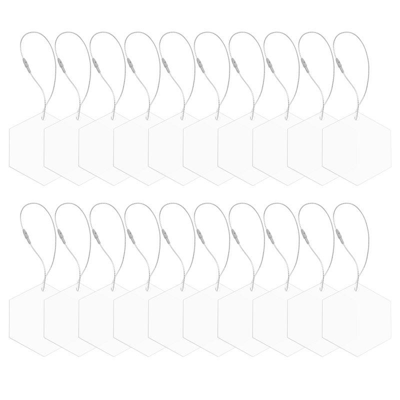 T02C!20Pcs 3 Inch Clear Hexagon Acrylic Christmas Ornaments Blanks For DIY Craft Flat Acrylic Ornament For Christmas Bauble