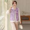 Elegant Spring National Style Two-Piece Vest Set for Mother's Day - Chic Middle-Aged & Elderly Women's Fashion