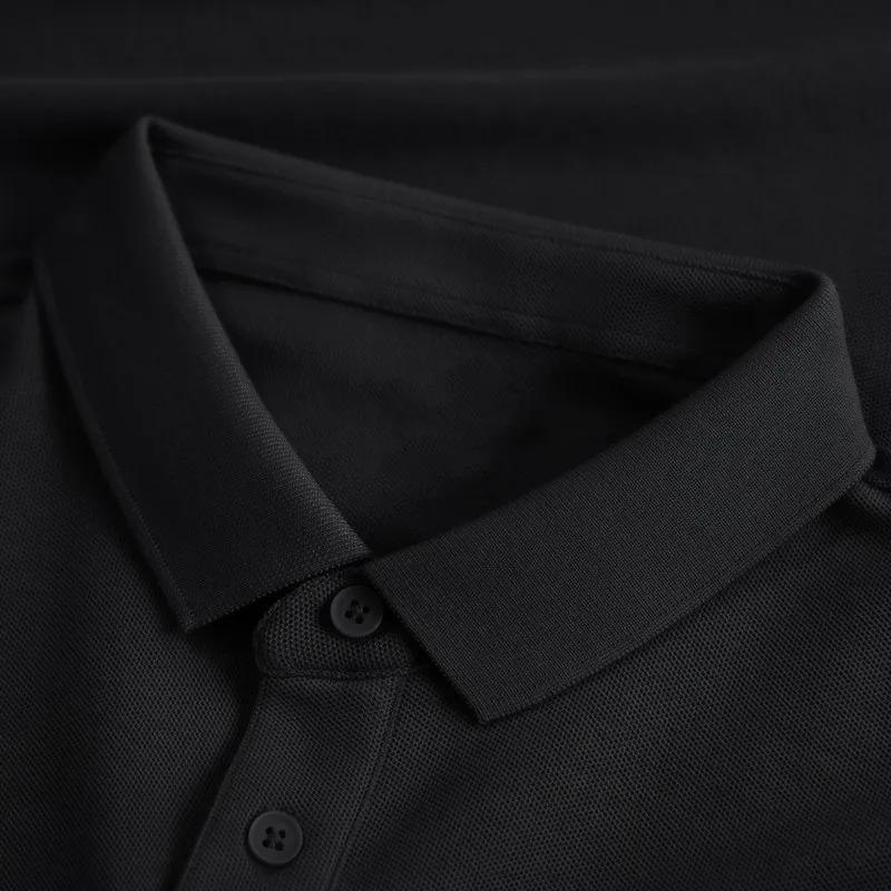 Men's Black Short Sleeve Polo Shirt Casual Slim-fit Basic Top