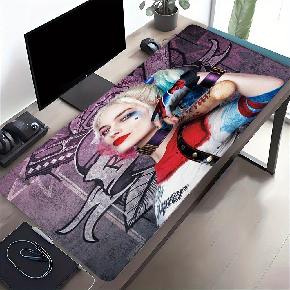 1pc Large Gaming Mouse Pad, UV Reactive Non-Slip Desk Mat, Washable PolyesterHarley QuinnComputer Pad with Vibrant Game Machine Print, Mouse