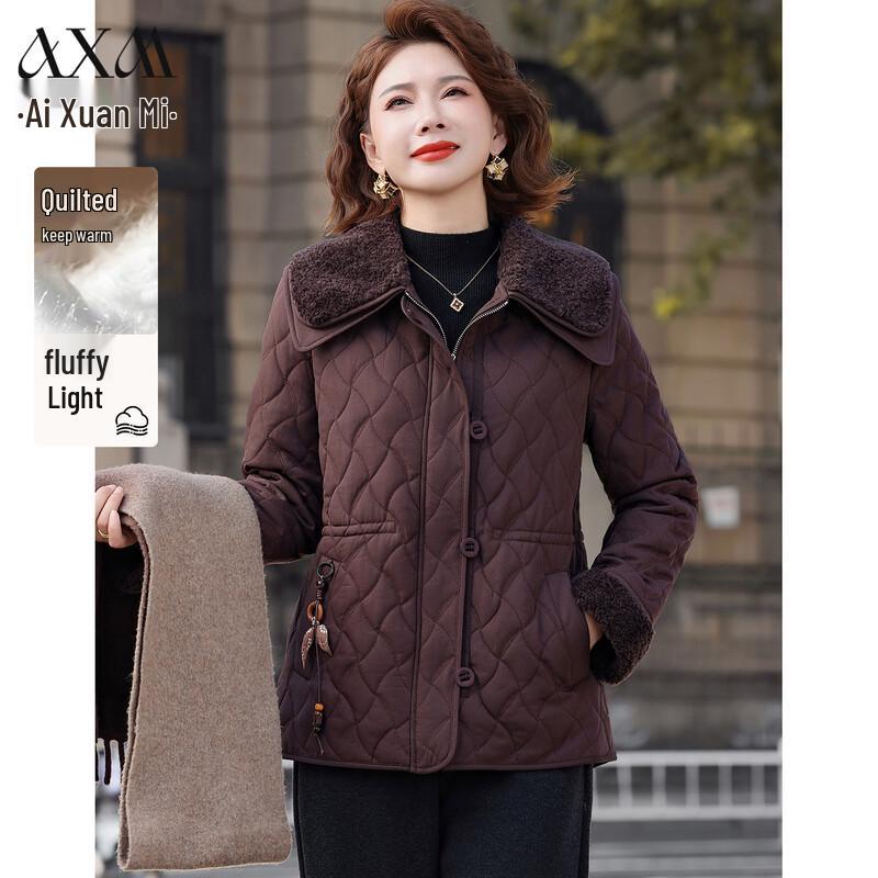 

Женская зимняя куртка AIXUANMI с лацканами и стеганой подкладкой 5XL (150-165 lbs)
