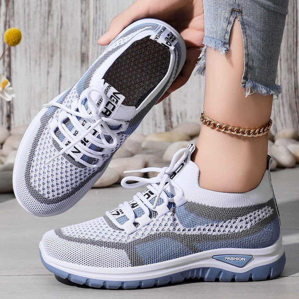 Shoes Women's shoes Large size sneakers Flying woven single shoes Breathable casual shoes Comfortable shoes Children's lace-up running shoes