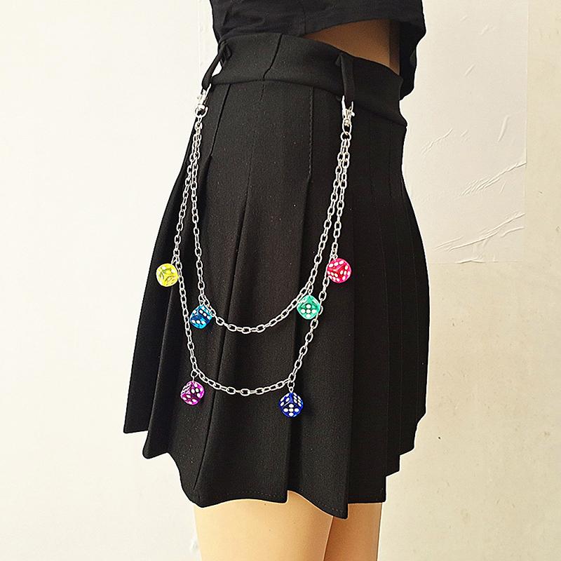 Transparent Acrylic Dice Dice Pendant Pendant Waist Chain Versatile Trouser Chain
