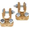 Ampper Brass Battery Terminals Connectors Clamps, Top Post Battery Terminal Protector Set For Marine Car Boat RV Vehicles (1 Pair)
