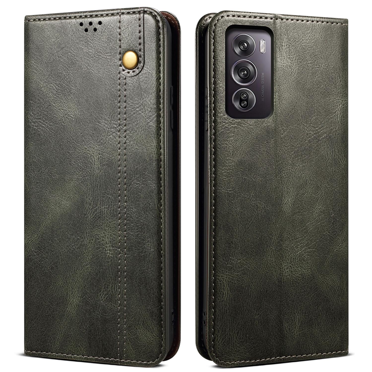 

Для Oppo Reno12 5G (Глобальний) Чохол Шкіряний Протиударний Відкидний Гаманець Чохол для Телефону Green