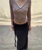 Peullijeunopallou Paige Long Sleeve Lace Top (Mocha Beige)