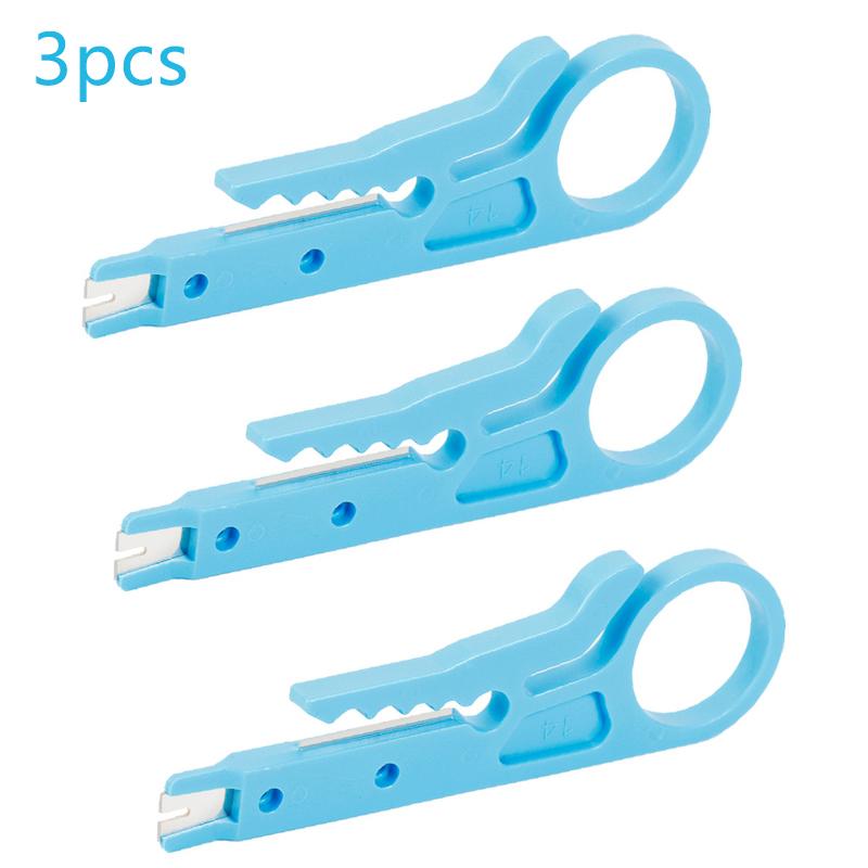 3pcs black/blue/yellow portable wire stripping pliers small wire stripping knife wire cutting tool network cable crimping pliers