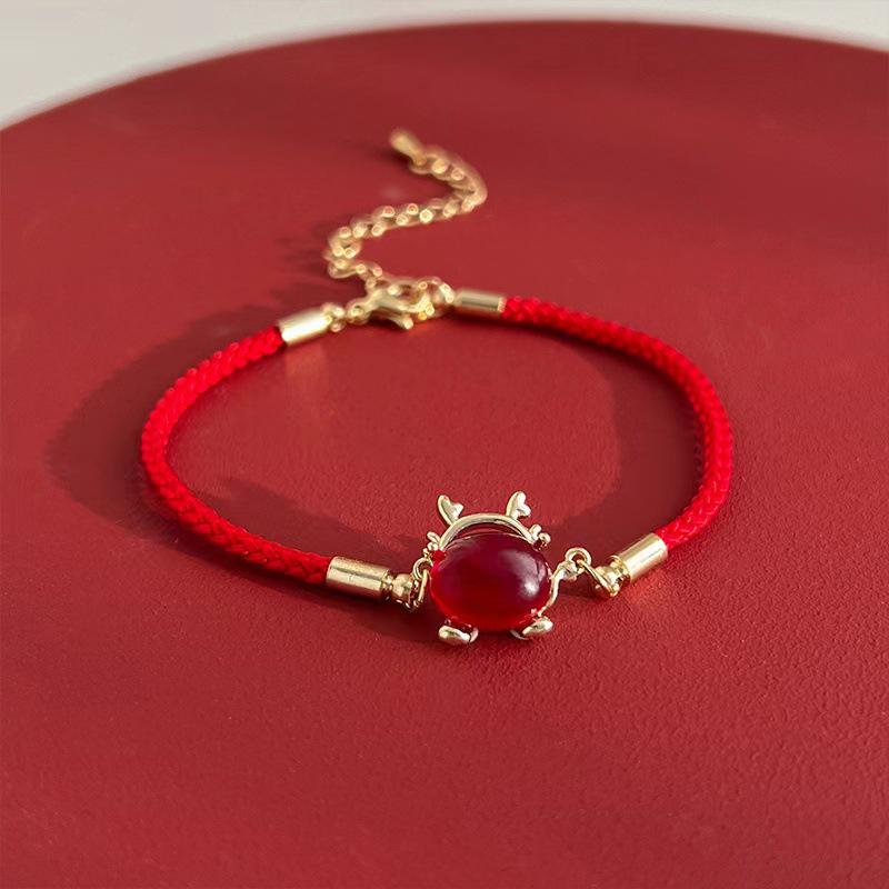 2024 Year of the Dragon Zodiac Bracelet for Women – Luck and Safety Red String Bestseller