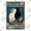 Putuo Decor Black Funny Cat Metal Sign Vintage Plaque Metal Retro Animals Tin Poster for Living Room Home Decoration Wall Decor
