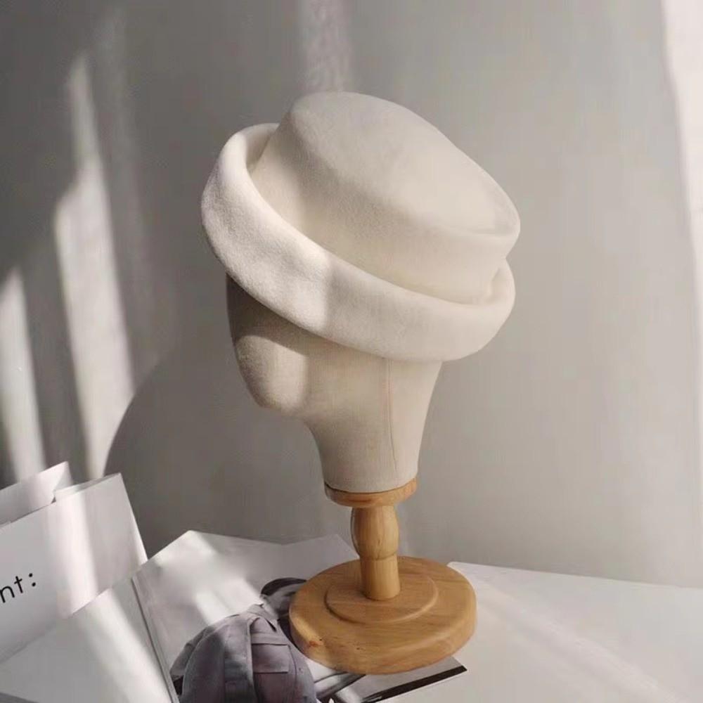 Fashion 100% Wool Top Hat for Women Adjustable Formal Fedoras Hats Elegant Luxurious Millinery Berets Winter