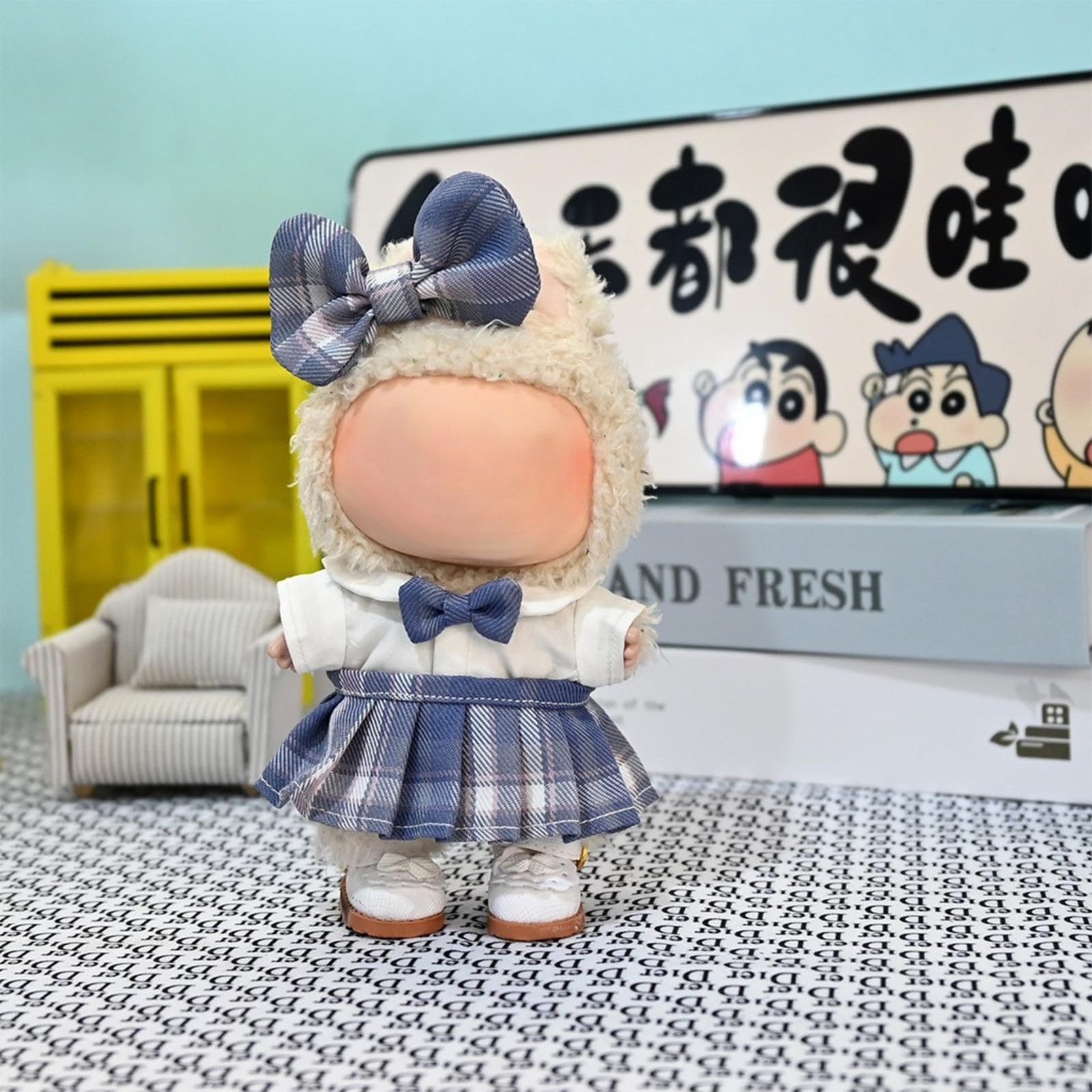 

Snugly Labubu Clothes for Labubu Plush Toy, Dress-Up Set, 17cm Doll Clothes, Accessories for the First and Second Generation Labubu (LBB 03)