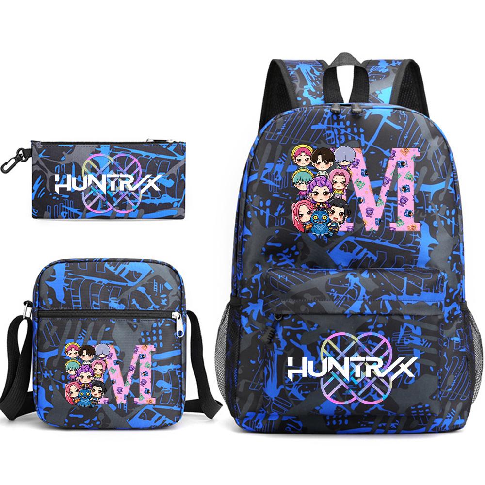 3Pcs/set Cute 26 English Letter Printed Backpack with Shoulder Bag Pencil Case for Teenager Student Boy Girl SchoolBag Large Capacity Bookbag Kid Gift