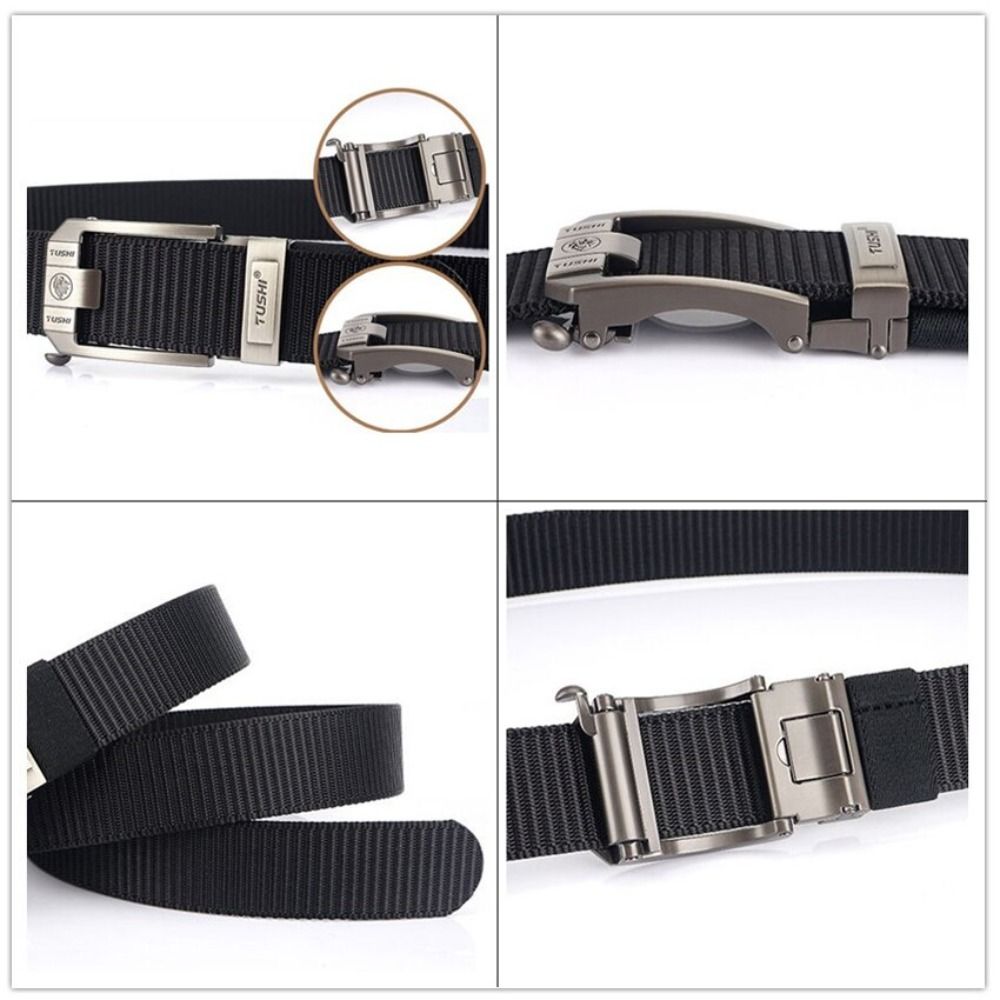 Versatile Men Nylon Zinc Zinc Alloy Belt Retro Letter Casual Belts Fashion Pin Buckle Belt  Jeans Matching